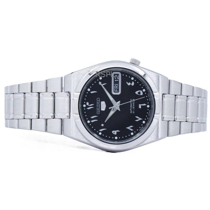 Renoveret Seiko 5 rustfrit stål sort skive automatisk SNK063J5 unisex ur