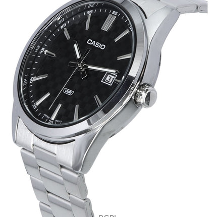Renoveret Casio Analog rustfrit stål Black Dial Quartz MTP-VD03D-1A herreur