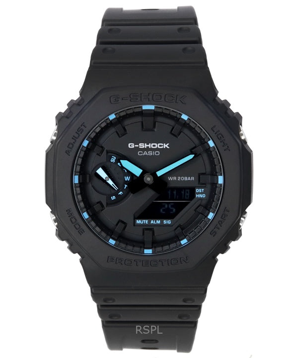 Renoveret Casio G-Shock Neon Accent Analog Digital Black Dial Quartz GA-2100-1A2 200M herreur