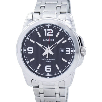 Renoveret Casio Enticer Analog rustfrit stål Black Dial Quartz MTP-1314D-1AVDF herreur