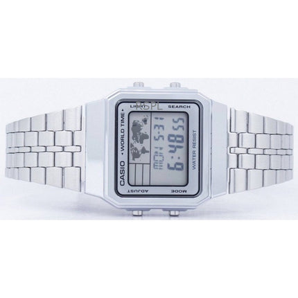 Renoveret Casio Vintage Digital Stainless Steel Quartz A500WA-7DF herreur