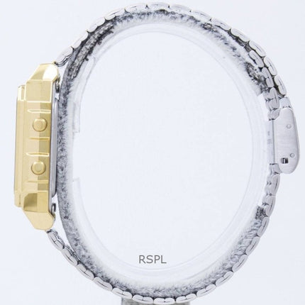 Renoveret Casio Digital Gold Tone rustfrit stål Quartz A500WGA-9DF herreur