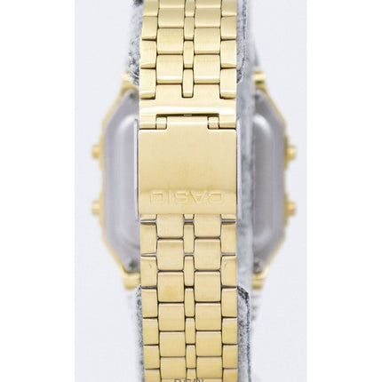 Renoveret Casio Digital Gold Tone rustfrit stål Quartz A500WGA-9DF herreur