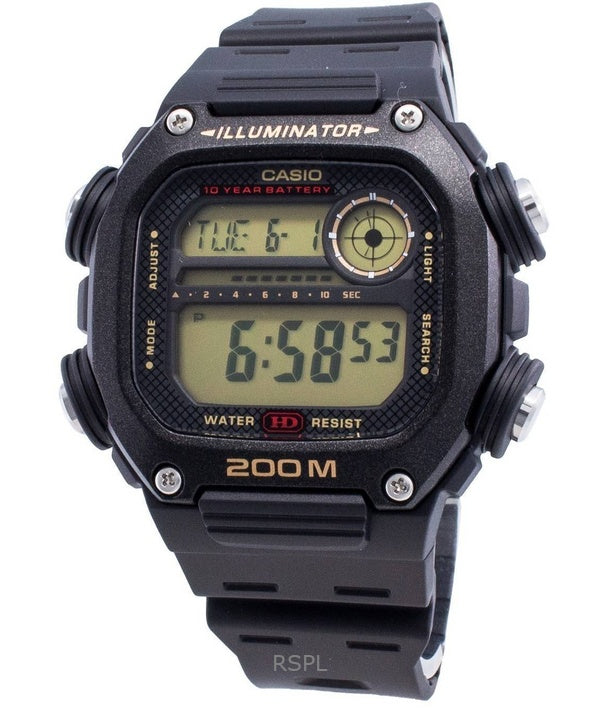 Renoveret Casio digital gummirem Quartz DW-291H-9AV 200M herreur