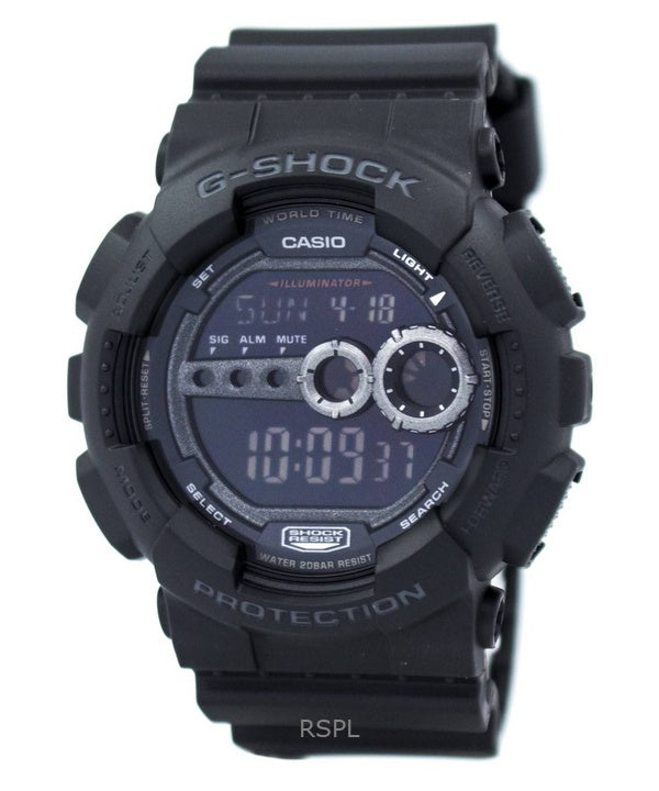 Renoveret Casio G-Shock Digital Resin Rem Quartz GD-100-1BDR 200M herreur