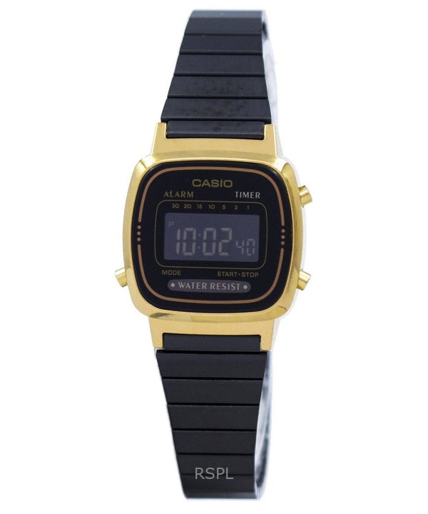 Renoveret Casio Vintage digitalt rustfrit stål kvarts LA670WEGB-1B dameur