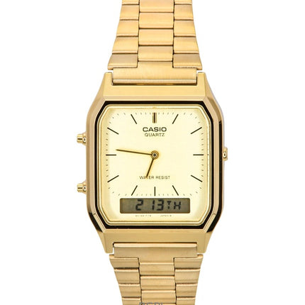 Renoveret Casio Analog Digital Guldskive Quartz AQ-230GA-9DMQYES herreur