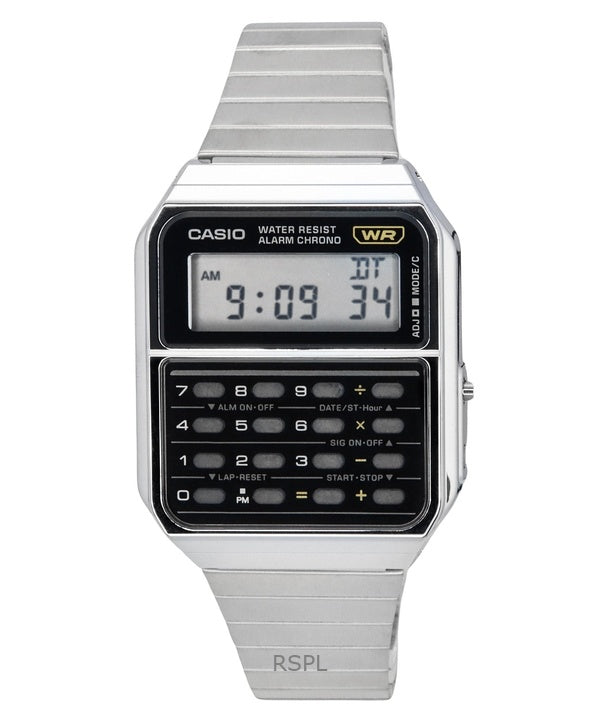 Renoveret Casio Vintage digital lommeregner rustfrit stål kvarts CA-500WE-1A herreur