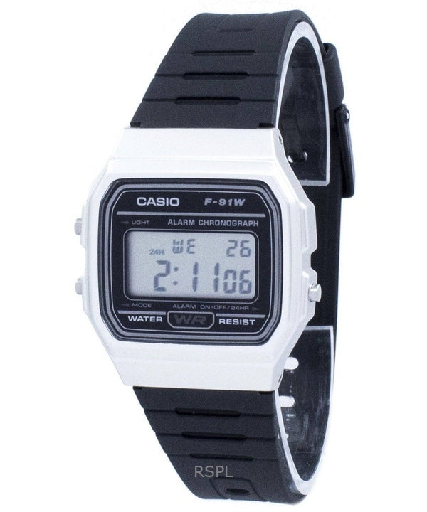 Renoveret Casio Vintage Digital Resin Rem Quartz F-91WM-7A unisex ur