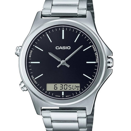 Renoveret Casio Analog Digital rustfrit stål Black Dial Quartz MTP-VC01D-1E herreur