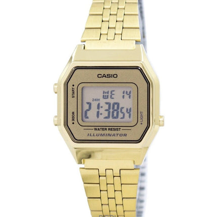 Renoveret Casio digitalt rustfrit stål kvarts LA680WGA-9DF dameur