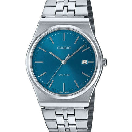 Renoveret Casio Standard Analog rustfrit stål Blue Dial Quartz MTP-B145D-2A2 herreur