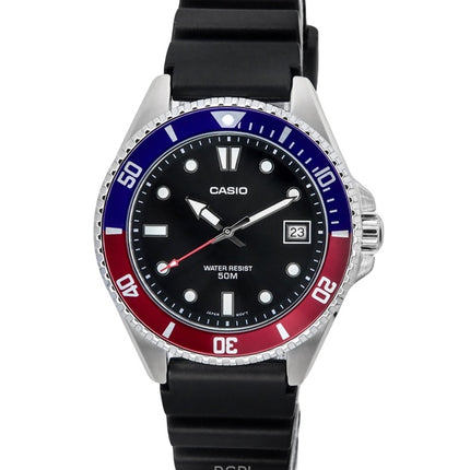 Renoveret Casio Standard Analog Resin Rem Black Dial Quartz MDV-10-1A2 herreur