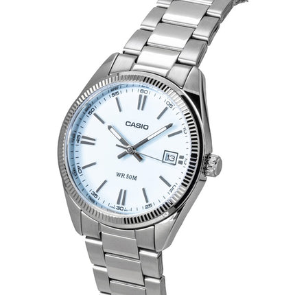Casio analog rustfrit stål turkis urskive kvarts UTP-1302PD-2A2V unisexur