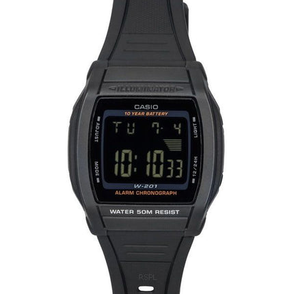 Casio Digital Sports Resin Rem Black Dial Quartz W-201-1B herreur