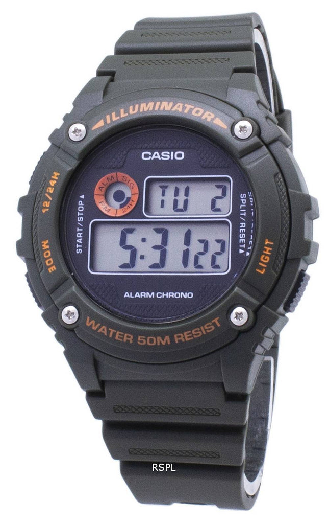 Casio ungdom W-216H-3BV W216H-3BV Illuminator kvarts Unisex ur