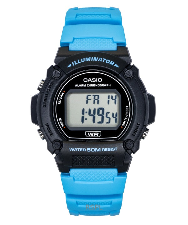 Casio Standard Digital Blå Harpiksrem Quartz W-219H-2A2V Herreur