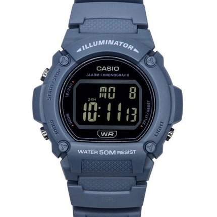 Casio Standard Illuminator Digital Lyseblå Resin Rem Quartz W-219HC-2B herreur