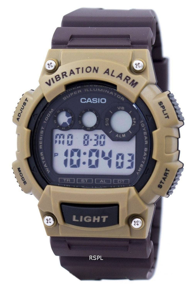 Casio Super Illuminator vibrationer Alarm Digital W-735H-5AV Herreur