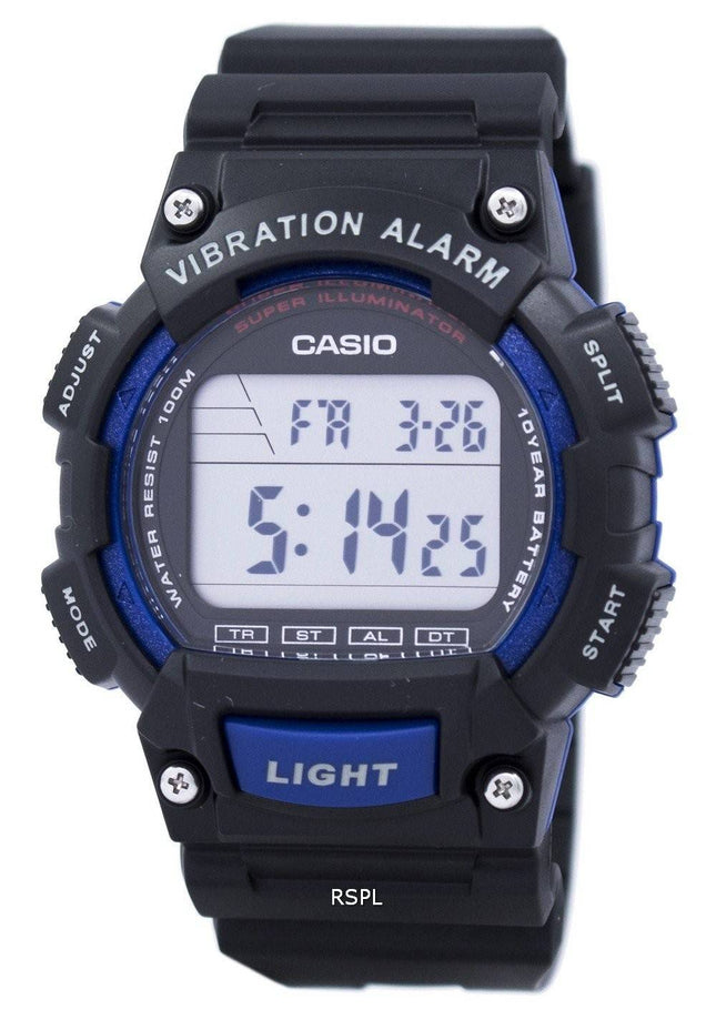 Casio Super Illuminator dobbelt tid vibrationer Alarm Digital W-736H-2AV Herreur