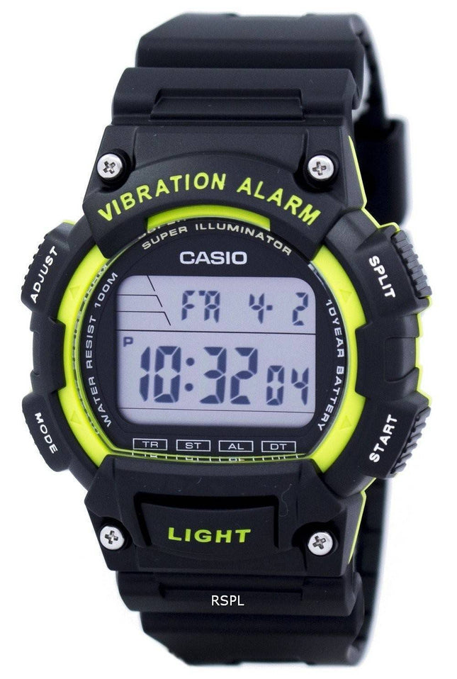 Casio Super Illuminator vibrationer Alarm dobbelt tid Digital W-736H-3AV Herreur