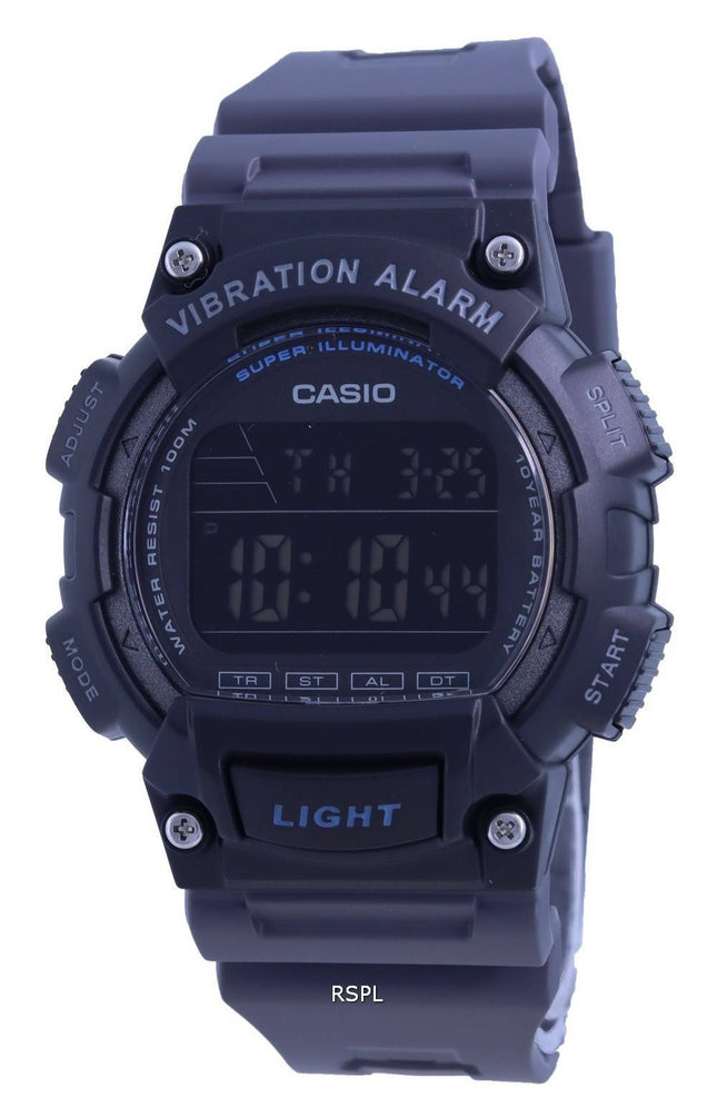 Casio Youth Resin Band Digital W-736H-8B W736H-8 100M Herreur