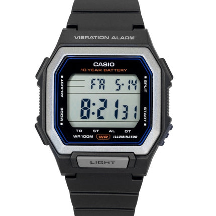 Casio digital harpiksrem sort urskive quartz W-738H-1AV 100M herreur