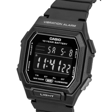 Casio Standard Digital Resinrem Sort Skive Quartz W-738H-1BV 100M Herreur
