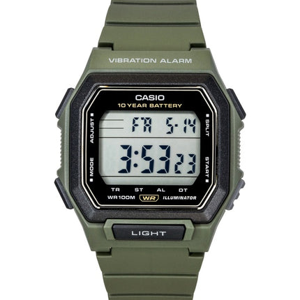 Casio digital harpiksrem sort urskive quartz W-738H-3AV 100M herreur