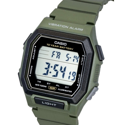 Casio digital harpiksrem sort urskive quartz W-738H-3AV 100M herreur