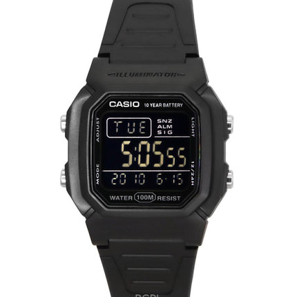 Casio Digital Sort Dual Time Resin Rem Quartz W-800H-1BV 100M herreur