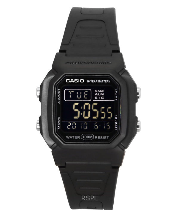 Casio Digital Sort Dual Time Resin Rem Quartz W-800H-1BV 100M herreur