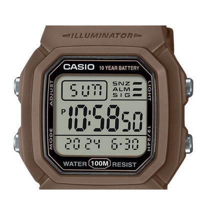 Casio Digital Brown Dual Time Resin Rem Quartz W-800H-5AV 100M herreur