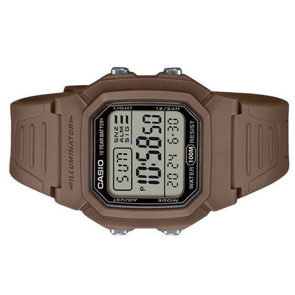 Casio Digital Brown Dual Time Resin Rem Quartz W-800H-5AV 100M herreur