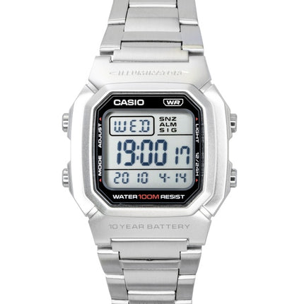 Casio digitalt rustfrit stålarmbånd quartz W-800HD-1AV 100M herreur