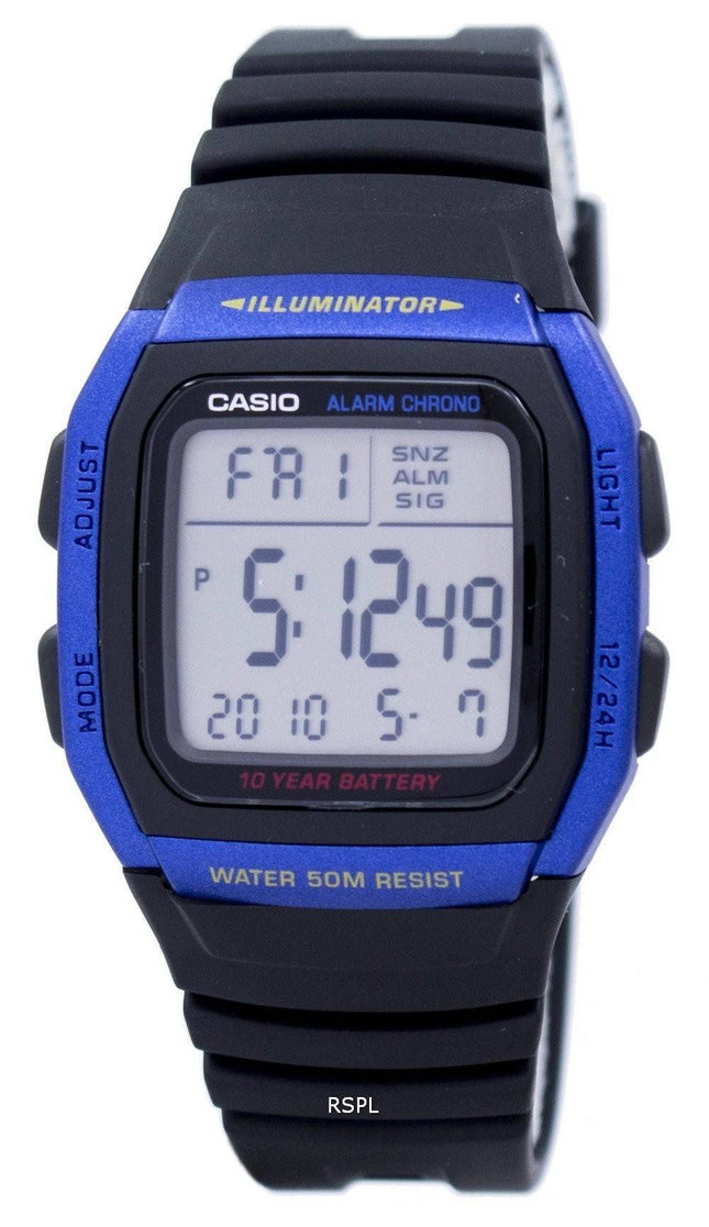 Casio ungdom serie Illuminator Alarm Chronograph Digital W-96H-2AV Herreur