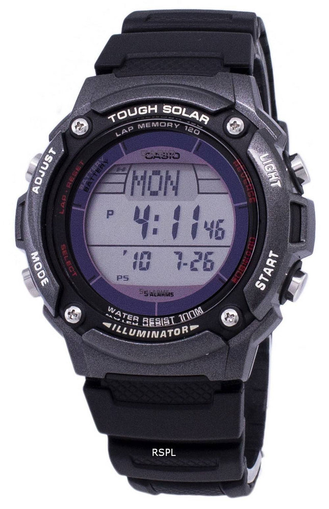 Casio Digital hård sol 5 alarmer Illuminator W-S200H-1BVDF Herreur