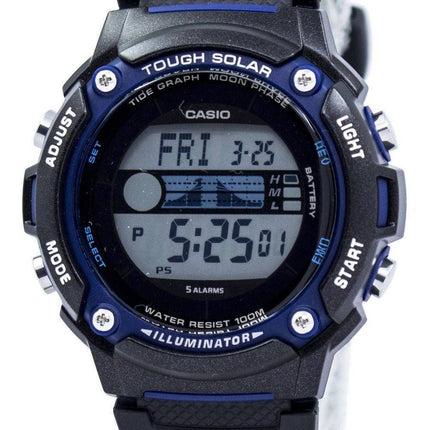 Casio hård sol Illuminator tidevandet graf Moon fase Digital W-S210H-1AV Herreur