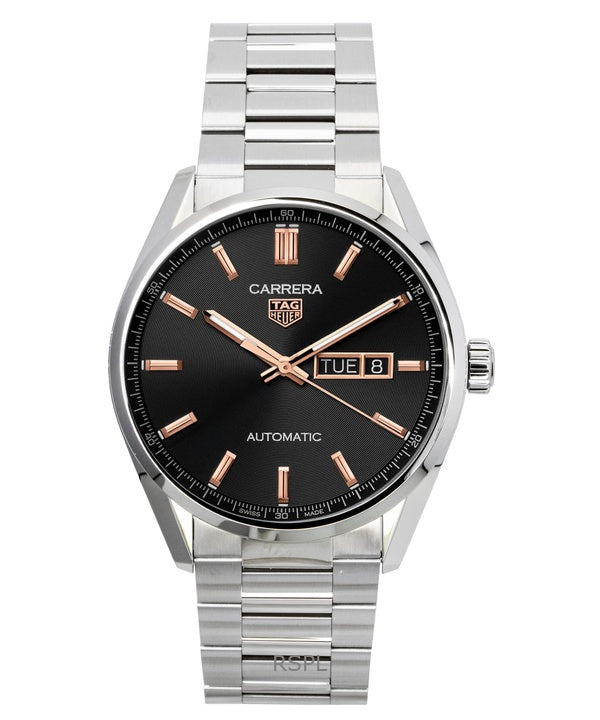 Tag Heuer Carrera rustfrit stål sort urskive automatisk WBN2013.BA0640 100M herreur