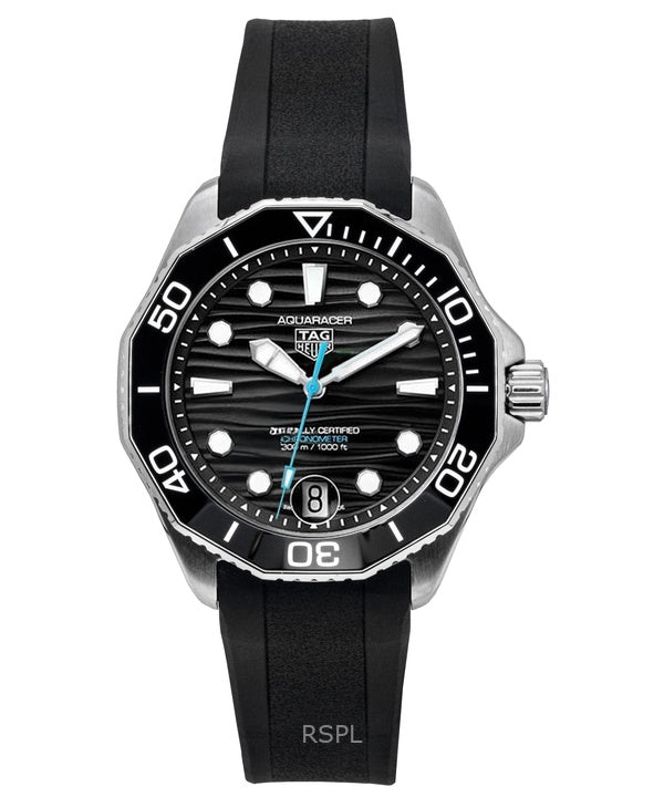 Tag Heuer Aquaracer gummirem sort urskive automatisk dykkerur WBP5110.FT6257 300M herreur