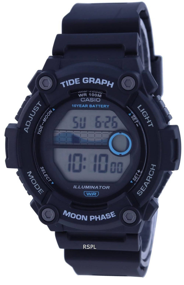 Casio Youth Digital Moon Data Tide Graph WS-1300H-1A WS1300H-1 100M herreur