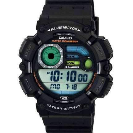 Casio Fiskeudstyr Line Digital Quartz WS-1500H-1A WS1500H-1 100M herreur