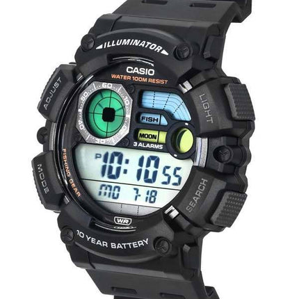 Casio Fiskeudstyr Line Digital Quartz WS-1500H-1A WS1500H-1 100M herreur