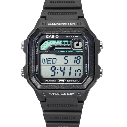 Casio Standard Digital Resin Rem Grå Kvarts WS-1600H-8AV 100M herreur