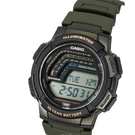 Casio digitalt harpiksrem kvarts WS-1800-3AV 100M herreur