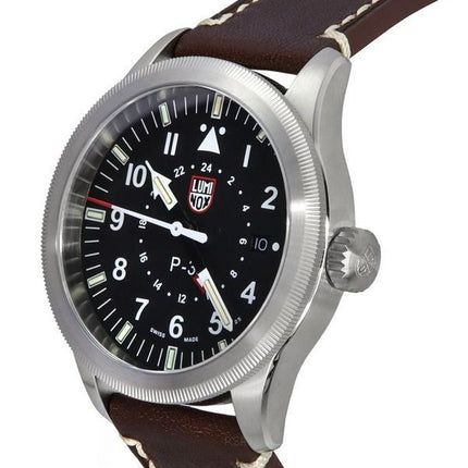 Luminox Air Pilot P-38 Lightning GMT læderrem Black Dial Swiss Quartz XA.9521 100M herreur