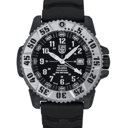 Luminox MIL-SPEC gummi- og nylonrem Black Dial Quartz Diver&#39,s XL.3351.1.SET 300M herreur med ekstra rem