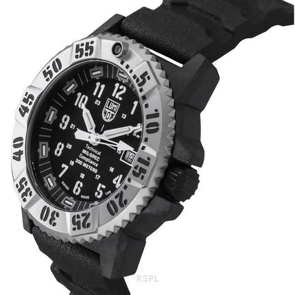 Luminox MIL-SPEC gummi- og nylonrem Black Dial Quartz Diver&#39,s XL.3351.1.SET 300M herreur med ekstra rem