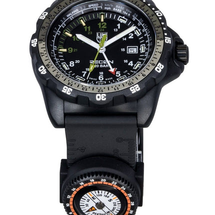 Luminox Recon Nav Spec GMT gummirem sort urskive quartz dykkerur XL.8837.SET 200M herreur