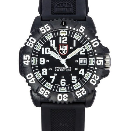 Luminox Original NAVY Seal gummirem Black Dial Swiss Quartz Diver&#39,s XS.3051.F 200M herreur